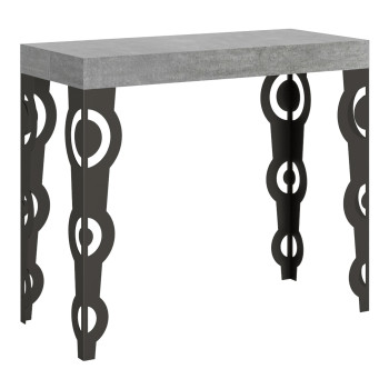 Console Karamay Premium avec pieds anthracite - Karamay Small Console Premium extensible 90x40/196 cm, frêne blanc, pieds anthracite