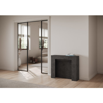 Console Kiba - Console extensible Kiba 90x25/211 cm frêne blanc avec rallonges internes