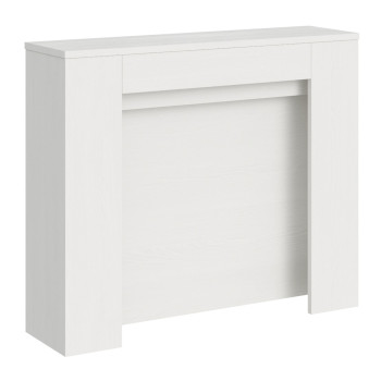 Console Kiba - Console extensible Kiba 90x25/211 cm frêne blanc avec rallonges internes