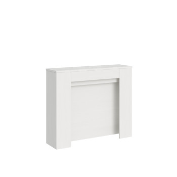 Console Kiba - Console extensible Kiba 90x25/211 cm frêne blanc avec rallonges internes