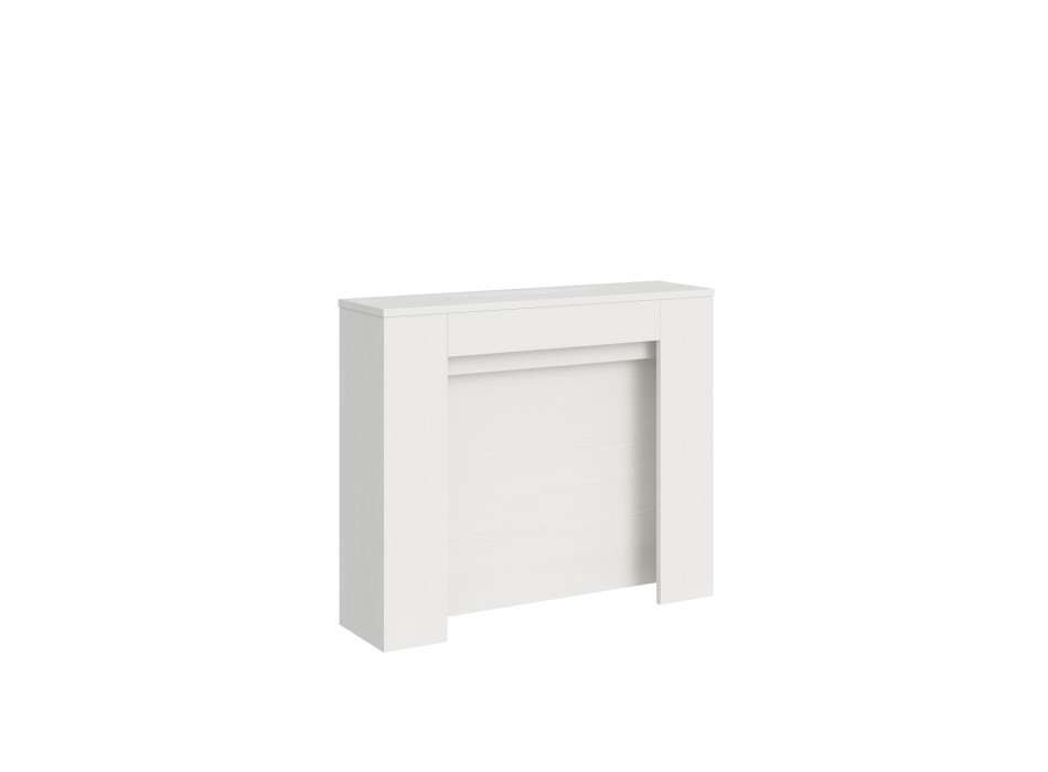 Console Kiba - Console extensible Kiba 90x25/211 cm frêne blanc avec rallonges internes