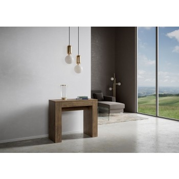 Console Modem - Console extensible 90x42/198 cm Modem Small Blanc Frêne