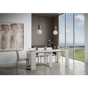 Console Modem - Console extensible 90x42/198 cm Modem Small Blanc Frêne