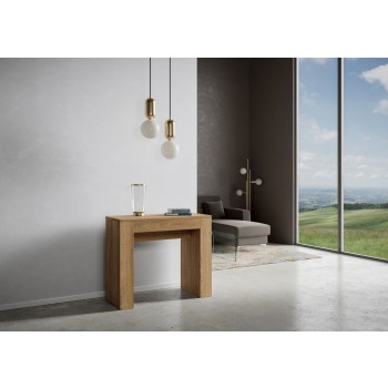 Console Modem - Console extensible 90x42/198 cm Modem Small Blanc Frêne