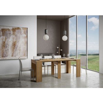 Console Modem - Console extensible 90x42/198 cm Modem Small Blanc Frêne