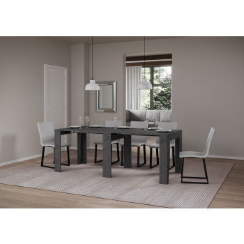 Console étroite - Console extensible 90x25/181 cm en frêne blanc