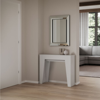 Console étroite - Console extensible 90x25/181 cm en frêne blanc