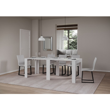 Console étroite - Console extensible 90x25/181 cm en frêne blanc
