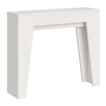 Console étroite - Console extensible 90x25/181 cm en frêne blanc