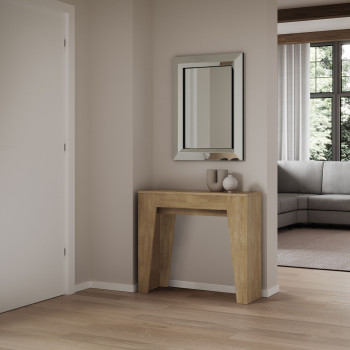 Console étroite - Console extensible 90x25/181 cm en frêne blanc