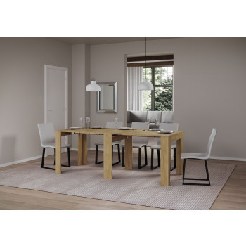Console étroite - Console extensible 90x25/181 cm en frêne blanc