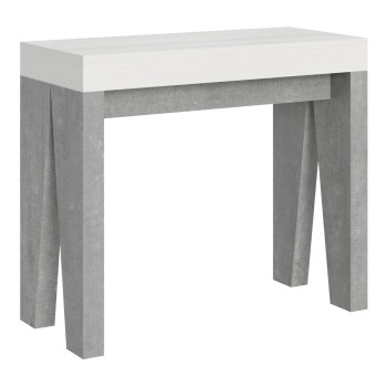 Console Naxy - Console extensible 90x40/196 cm Naxy Small Frêne blanc