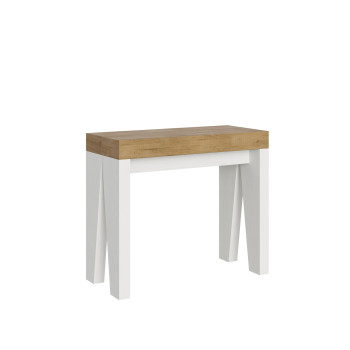 Console Naxy - Console extensible 90x40/196 cm Naxy Small Frêne blanc