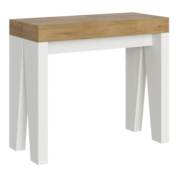 Console Naxy - Console extensible 90x40/196 cm Naxy Small Frêne blanc