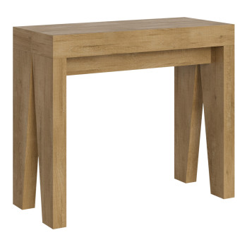 Console Naxy - Console extensible 90x40/300 cm Naxy Frêne blanc