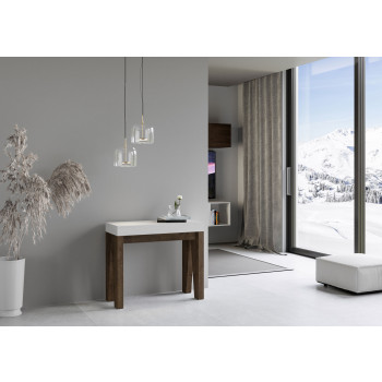 Console Naxy - Console extensible 90x40/300 cm Naxy Frêne blanc