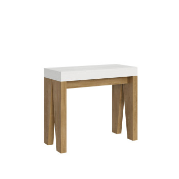 Console Naxy - Console extensible 90x40/300 cm Naxy Frêne blanc