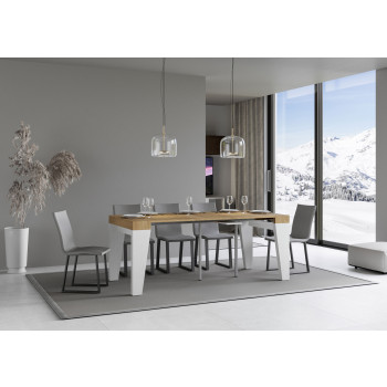 Console Naxy - Console extensible 90x40/300 cm Naxy Frêne blanc