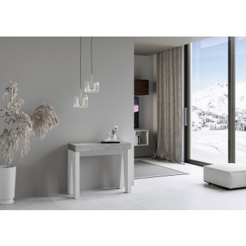 Console Naxy - Console extensible 90x40/300 cm Naxy Frêne blanc