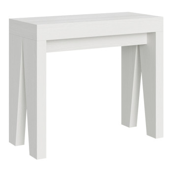 Console Naxy - Console extensible 90x40/300 cm Naxy Frêne blanc