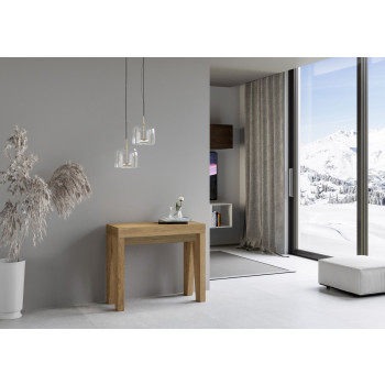 Console Naxy - Console extensible 90x40/300 cm Naxy Frêne blanc
