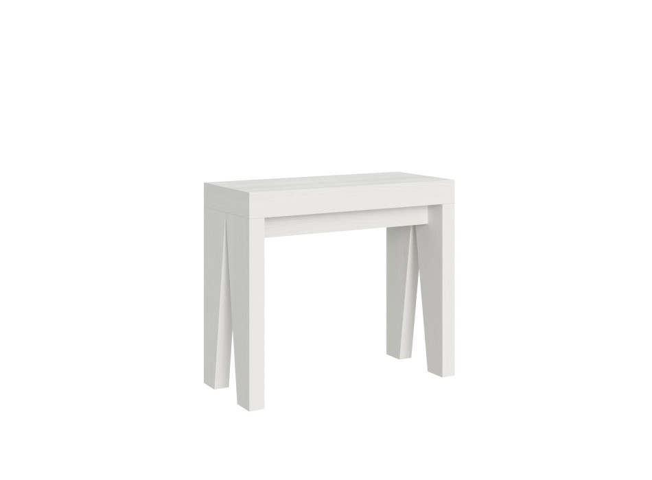 Console Naxy - Console extensible 90x40/300 cm Naxy Frêne blanc
