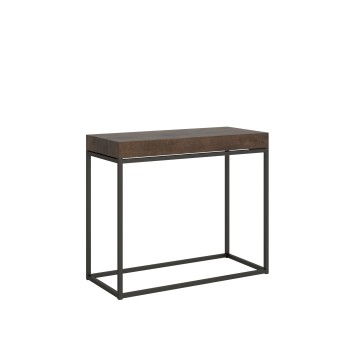 Console Nordica avec structure anthracite - Console extensible 90x40/300 cm Nordica Chêne Naturel avec structure anthracite