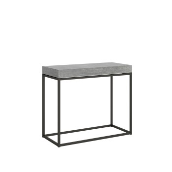 Console Nordica avec structure anthracite - Console extensible 90x40/300 cm Nordica Chêne Naturel avec structure anthracite