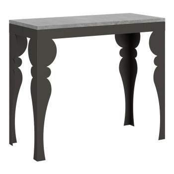 Console Paxon Evolution avec pieds et structure anthracite - Console extensible Paxon Small Evolution 90x40/196 cm avec structure en frêne blanc et pieds anthracite
