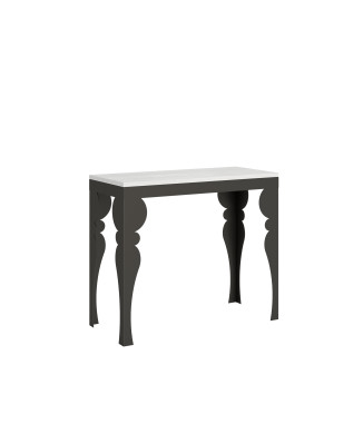 Console Paxon Evolution avec pieds et structure anthracite - Console extensible Paxon Small Evolution 90x40/196 cm avec structure en frêne blanc et pieds anthracite