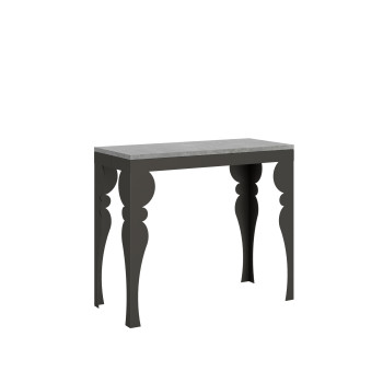 Console Paxon Evolution avec pieds et structure anthracite - Console extensible Paxon Evolution 90x40/300 cm, frêne blanc, structure et pieds anthracite