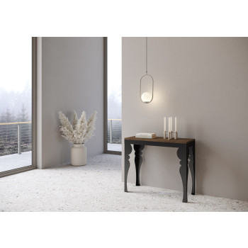 Console Paxon Evolution avec pieds et structure anthracite - Console extensible Paxon Evolution 90x40/300 cm, frêne blanc, structure et pieds anthracite