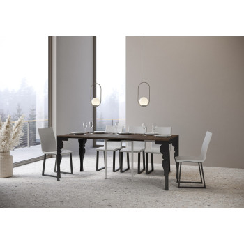 Console Paxon Evolution avec pieds et structure anthracite - Console extensible Paxon Evolution 90x40/300 cm, frêne blanc, structure et pieds anthracite