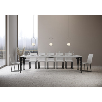 Console Paxon Evolution avec pieds et structure anthracite - Console extensible Paxon Evolution 90x40/300 cm, frêne blanc, structure et pieds anthracite