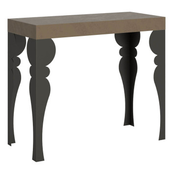 Console Paxon Premium avec pieds anthracite - Console extensible 90x40/196 cm Paxon Small Premium frêne blanc avec pieds anthracite