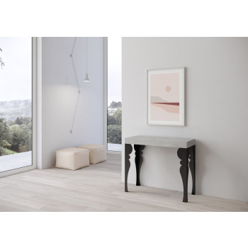 Console Paxon Premium avec pieds anthracite - Console extensible Paxon Premium 90x40/300 cm en frêne blanc et pieds anthracite