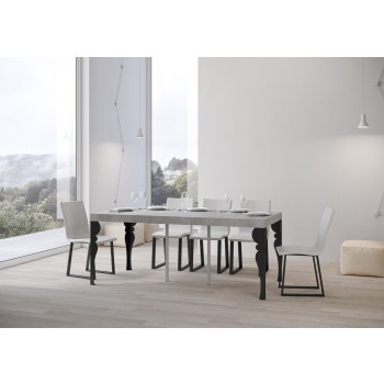 Console Paxon Premium avec pieds anthracite - Console extensible Paxon Premium 90x40/300 cm en frêne blanc et pieds anthracite