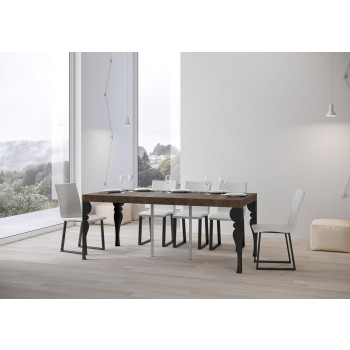 Console Paxon Premium avec pieds anthracite - Console extensible Paxon Premium 90x40/300 cm en frêne blanc et pieds anthracite