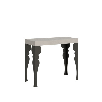 Console Paxon Premium avec pieds anthracite - Console extensible Paxon Premium 90x40/300 cm en frêne blanc et pieds anthracite