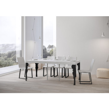 Console Paxon Premium avec pieds anthracite - Console extensible Paxon Premium 90x40/300 cm en frêne blanc et pieds anthracite