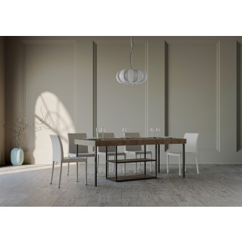 Console Plano avec structure anthracite - Console extensible 90x40/196 cm Plano Small Premium Chêne Naturel avec structure anthracite