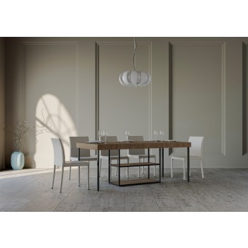 Console Plano avec structure anthracite - Console extensible 90x40/196 cm Plano Small Premium Chêne Naturel avec structure anthracite