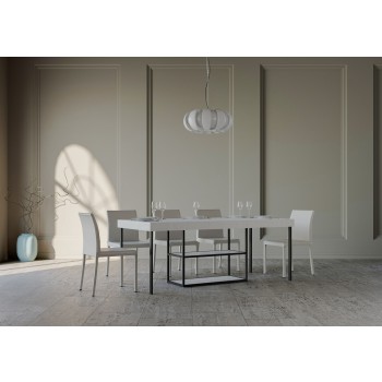 Console Plano avec structure anthracite - Console extensible 90x40/196 cm Plano Small Premium Chêne Naturel avec structure anthracite