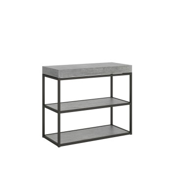 Console Plano avec structure anthracite - Console extensible 90x40/196 cm Plano Small Premium Chêne Naturel avec structure anthracite
