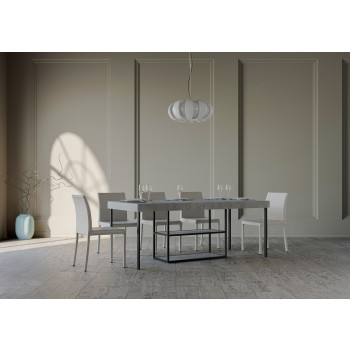 Console Plano avec structure anthracite - Console extensible 90x40/196 cm Plano Small Premium Chêne Naturel avec structure anthracite