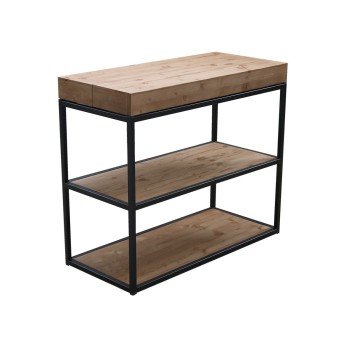 Console Plano avec structure anthracite - Console extensible 90x40/300 cm Plano Frêne Blanc avec structure anthracite