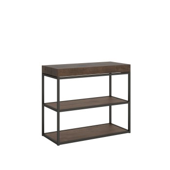 Console Plano avec structure anthracite - Console extensible 90x40/300 cm Plano Premium Chêne Naturel avec structure anthracite