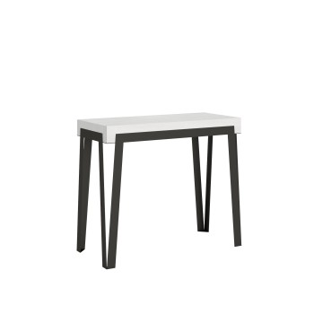 Console Rio avec structure anthracite - Console extensible 90x40/196 cm Rio Small Premium Chêne Naturel avec structure anthracite