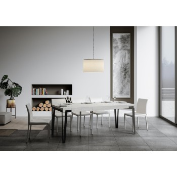 Console Rio avec structure anthracite - Console extensible 90x40/196 cm Rio Small Premium Chêne Naturel avec structure anthracite