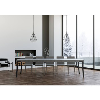 Console Rio avec structure anthracite - 90x40/300 cm Console extensible Rio Premium en chêne naturel avec structure anthracite